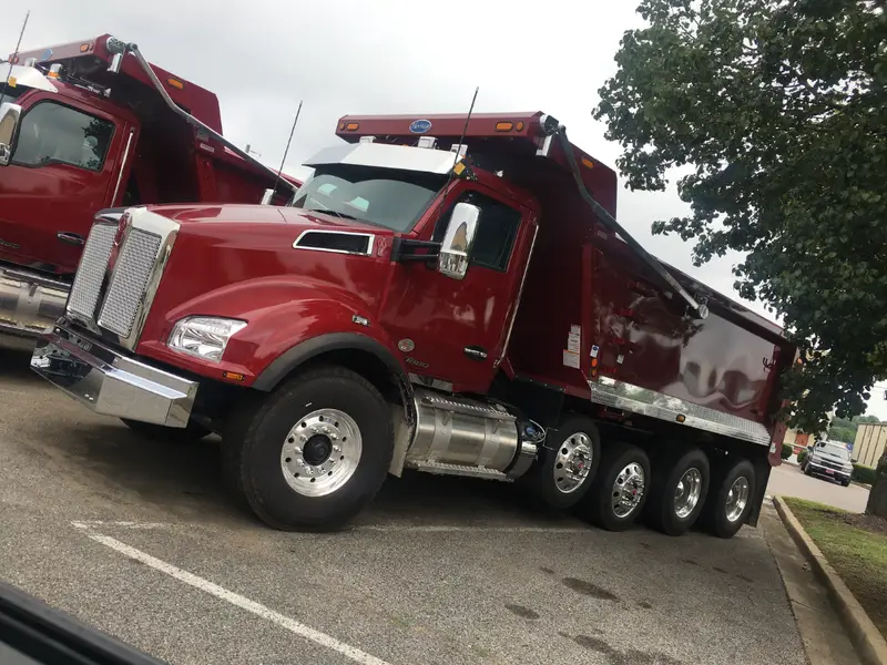 Professional commercial truck with completed tire service, road-ready and DOT compliant