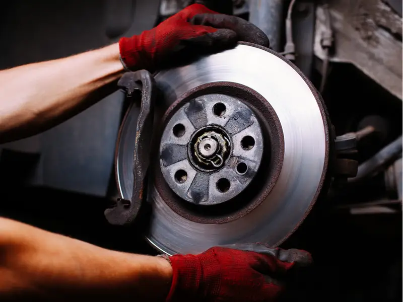 Professional mobile brake rotor adjustment and repair