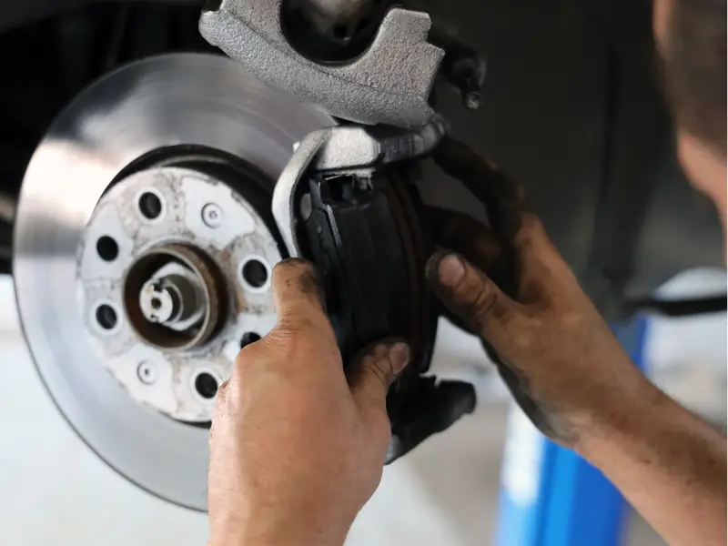 Professional brake pad replacement service scheduling